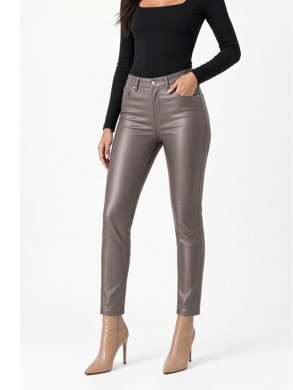 Express High Rise Metallic Bronze Coated Skinny Jeans 6L NWOT